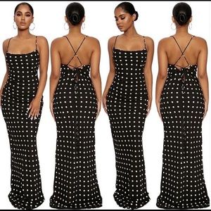 Naked Wardrobe polka dot maxi dress